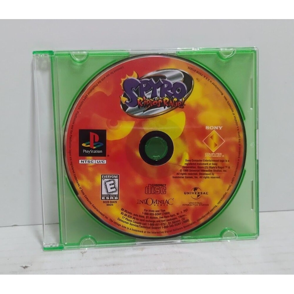 1999 SONY PLAYSTATION 1 PS1 SPYRO 2 RIPTO’S RAGE! DISC ONLY TESTED WORKS